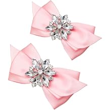 Rhinestone Crystal Wedding Bridal Shoe Bow Boots Clips Detachable Shoes Buckle Shoe Decoration Charms Pair Jewelry
