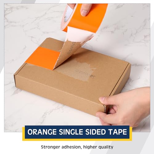 Image of Feifeiya 2 Rolls of Orange Duct Tape 2.5 Inch x 30 Yards Heavy Duty Duct Tape Waterproof Strong Packing Tape for Photographers, Repairs, DIY, Crafts, Indoor Outdoor Use