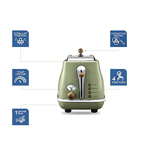 Dpliu Starker 2 Scheiben-Toaster, Tiefe Slots und einstellbare Bräunungssteuerung, abnehmbare Krümel-Fach zum einfachen… – Bild 3