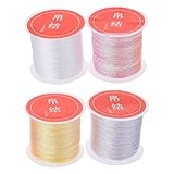 DECHOUS Hilo de Seda de Colores para Bordar y Coser a Mano, Cuerda Decorativa Multiusos 4 Piezas (,), Adecuado para Pulseras, Bordado y Manualidades