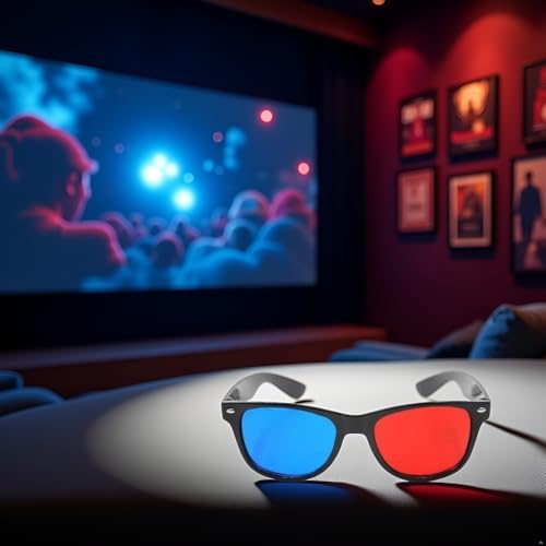 image for Xinjincang 4 Pcs Red and Blue 3D Glasses Universal TV Movie Dimensiona