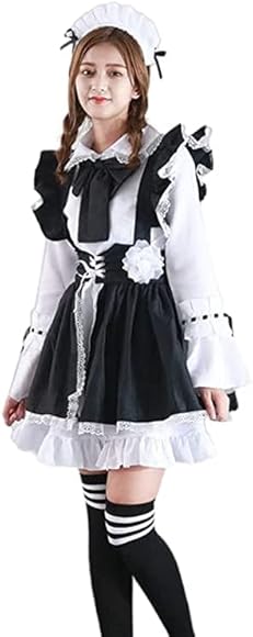 Amazon.co.jp: [Ansimple] メイド服 ワンピース エプロン カチューシャ 