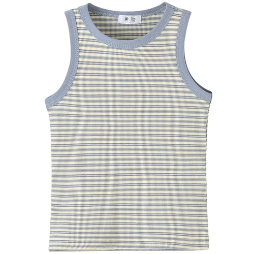 1to10Years Tight Vest for Girls Kids Toddler Baby Girls Stripe Sleeveless Vest Waistcoat Fashion Cowl Neck Tops Tees