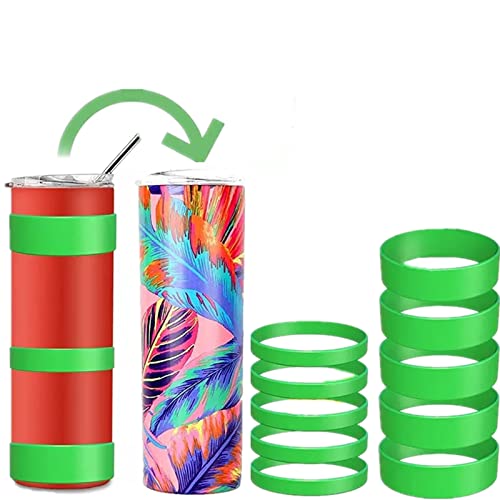 LIZHOUMIL 10Pcs Siliconen Bands Voor Sublimatie Tumbler Blanks, Siliconen Bands Anti-Ghosting Ring Type Hittebestendige Cup Sublimatie Accessoires 2 Maten Elastische Sublimatie Papier Houder - Image 8
