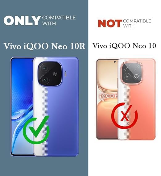 Image of Jkobi Lifetime Anti-Yellow MagSafe Compatible Clear Back Cover Case for Vivo iQOO Neo 10R (Sleek Hard Crystal | Shockproof and Camera Protection)