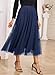 Happy Sailed Women's Tulle Skirt Fall Winter Elastic High Waisted A-Line Layered Flowy Long Skirts for Party Date Night Outfits Fashion 2026 Blue Small