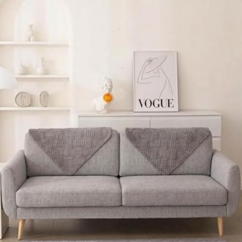 Image of HOMETHREADS Innovative Premium Velvet Sofa Cover Mat with PVC Backing for Non-Slip Comfort (L Grey, 1Pc Backrest | 70x70cm)