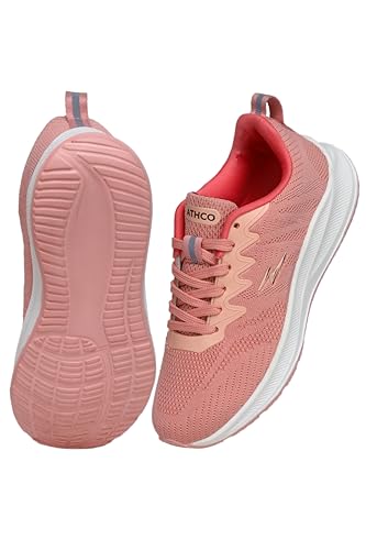 Image of ATHCO Womens Vegas Running Shoes for Woman with Soft Flexible Memory Foam Women's Shoes for Walking Gym Training,Casual, Sports, Lightweight Lace up Athletics Slipon Running Shoes for Ladies & Girls