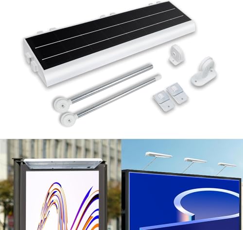 Solar Sign Lights Outdoor, 232 led 1200 Lumen Solar Sign Light, 8000 mAh Billboard Lighting for Bussiness, Real Estate, Shop, Bus Stop, HOA, Highway Signs, Commercial, White