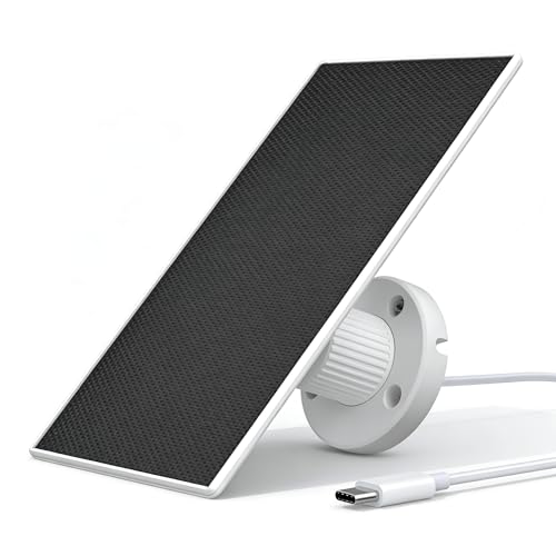 6V Solar Panel for Security Camera & Bird Feeder Camera, IP65 Weatherproof Outdoor Solar Charger with Cable, 360° Adjustable Mount