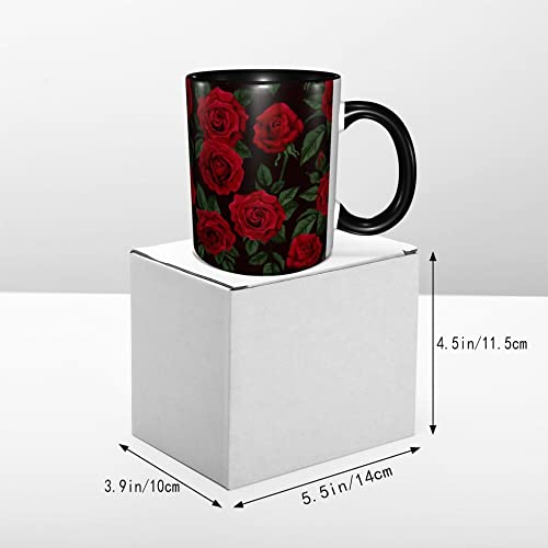 Fylybois Rose Coffee Mug For Women Men 11 Ounce Ceramic Tea Coffee Mugs Drinking Water Cup Microwave Applicable Gifts For Home Office Travel #TOP5