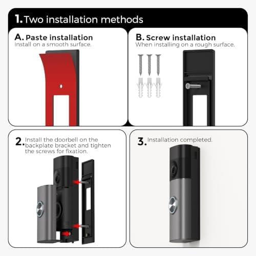 SZBAMI Anti-Theft Ring Doorbell Mount No Drill Compatible with 2026 Ring — view 7
