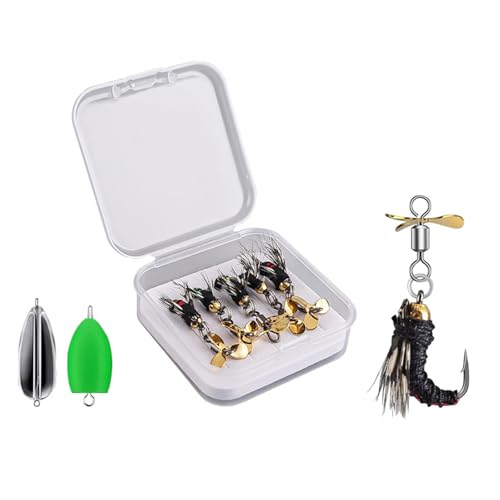 5Pcs Double Hook Fishing Lures Topwater Baits with Sharpened Crank Hooks Dry Fly Fish Lures Fishing Tackle Fly Fishing Baits Lur