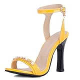  StyliShoes Sandales à Talon Bobine pour Femme avec Perles et Bride Arrière