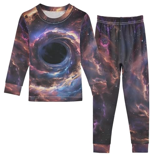 ALAZA Black Hole Nebula Pajama Set Pijamas Para Niños Long Sleeve Sleepwear