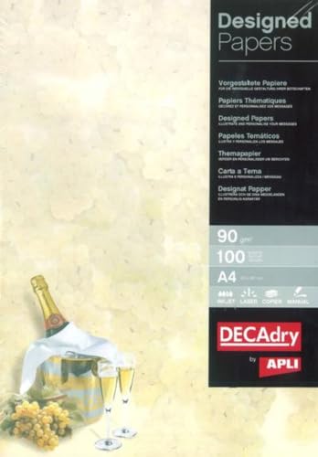 Feuilles A4 Decadry DSC600 avec motif champagne, le papier idéal pour personnaliser vos cartes