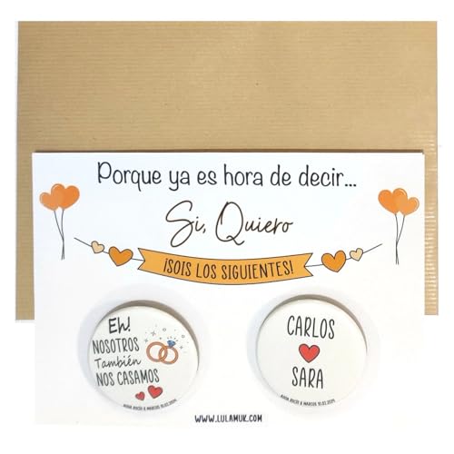 Pack de chapas sois los siguientes parejas bodas | Regalo...
