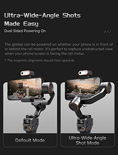 Hohem iSteady M6 Kit Smartphone Gimbal Stabilizer 3-Axis with Magnetic Fill Light/AI Tracking Sensor for iPhone Android with 0.91-inch OLED Display Max Payload 400g