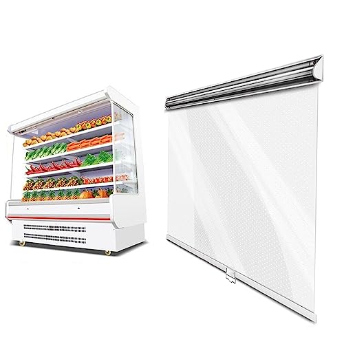 Tende a Rullo Trasparente Traspirante Mantieniti Fresco,Tenda Schermo di Partizione,per Banco Frigo,Barriera Termica,con Accessori,Personalizzabile,Larghezza x Altezza (W*H:50x150cm)