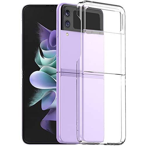 Miimall Compatible with Samsung Galaxy Z Flip 3 2021 Clear Case,Galaxy Z Flip 3 Case Ultra-Thin Crystal Hard PC Bumper Anti-Scratch Waterproof Cover Case for Samsung Galaxy Z Flip 3 Flip 3 5G 2021