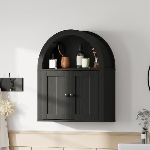 Image of ChooChoo Arched Wall Cabinet, Double Door Medicine Cabinet with Shelf