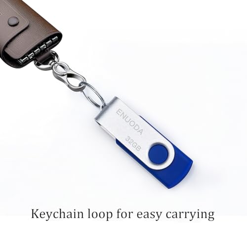 Image of 32GB Flash Drive 10 Pack ENUODA Thumb Drives 32GB Swivel Design USB 2.0 Memory Stick Jump Drive Pen Drive for Storage and Backup (10 Colors)