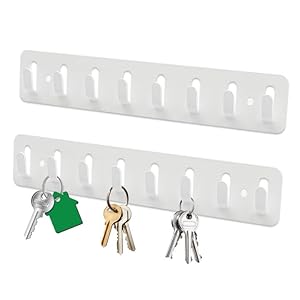 Colgador Llaves Pared 2 Piezas Con 8 Ganchos, Porta Llaves Para Dormitorio, Zona de Entrada, Salón, Cocina, Armario