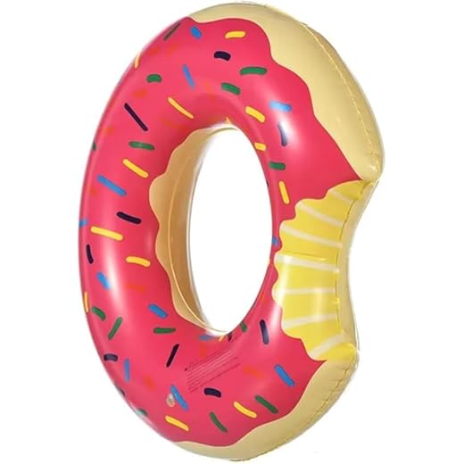 Boia Donuts Inflável Premium Rosquinha Mordida para Piscina Praia Festa Diversão Garantida Resistente e Confortável (Rosa, 70cm)