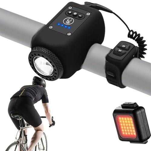 Bike Horn Bikes Light, 120 DB impermeável Cicles Bell Adults, USB recarregável 180° Viewing Angle, Flashlight Taillight with 4 modos para ciclismo, tamanho: 2,76 x 1,57 x 1,57 x 1,57 inc