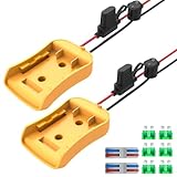 Kzreect 2 Pack for Power Wheel Adapter Compatible with Dewalt 20V Battery, Converter Kit with Fuse...