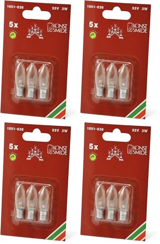 Image of Konstsmide 1051-030 Official Spares Welcome Light Bulbs, 55 V, 3 W - Pack of 12, Clear