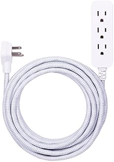 GE Designer Extension Cord with Surge Protection, Braided Power Cord, 15 ft, 3