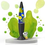 Soarling Lavalampe Kinder, 34cm Lavalampen für Erwachsene, Lavalampe mit Farbwechsel, Entspannende Stimmungslampe Geschenk (Dunkelblaues Wasser, Gelbes Wachs)
