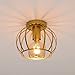 Plafoniera Vintage E27 Soffitto, Lampada da Soffitto Industriale in Metallo Oro Stile Loft, Lampadario da Soffitto Classico per Corridoio, Sala da Pranzo, Cucina, Ufficio, Ristorante