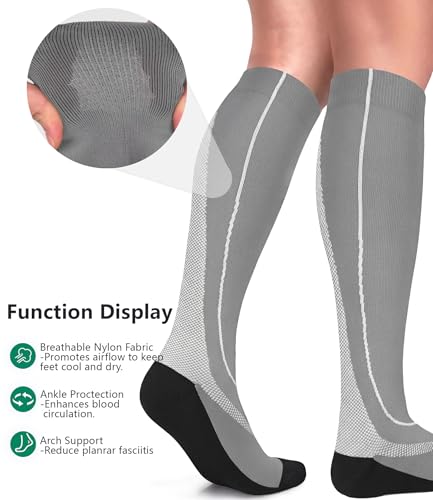 Image of FuelMeFoot 3 Pack Copper Compression Socks - Compression Socks Women & Men Circulation - Best for Medical,Running,Athletic