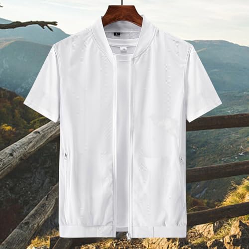 oiangi Mens Summer Lightweight Breathable Mesh Vest Casual Outdoor Cycling Travel Fishing Full Zip Jacket Vest with Pockets4