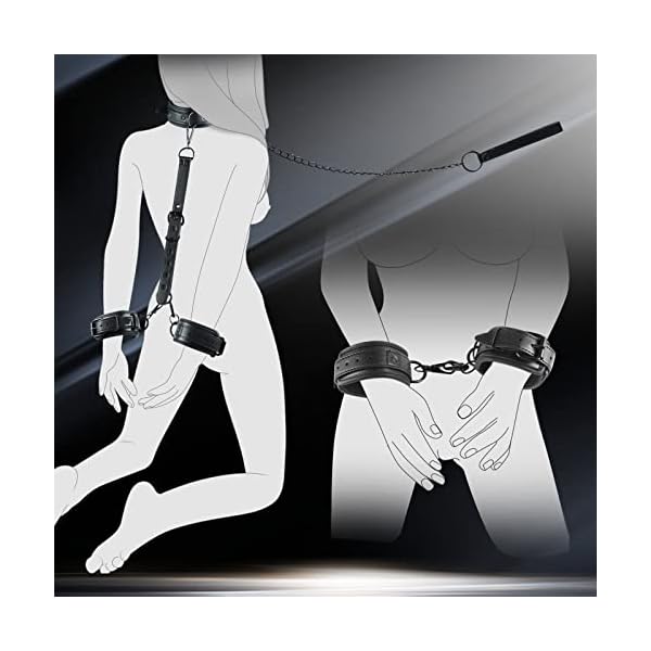 5 in 1 Bondage Fesseln Sex Set, BDSM Toys mit Halsband Handschellen Sex Bett, Augenbinde, Bondageset Fessel Frauen, Erotische Bdsms Spielzeug Hart, SM SexSpielzeug für Paare Extrem Sex – Bild 3