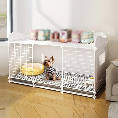 Verbesserte Hundebox für den Innenbereich mit verdicktem Regal für kleine bis mittelgroße Hunde, langlebiges Gehege für Sicherheit und Komfort von Haustieren
