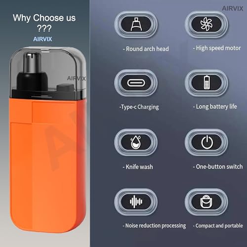 Image of Rechargeable Nose & Ear Hair Trimmer for Men & Women | Painless Precision Grooming | USB Charging | Stainless Steel Blade with Protective Cap | Compact & Travel Friendly IPX7 Waterproof