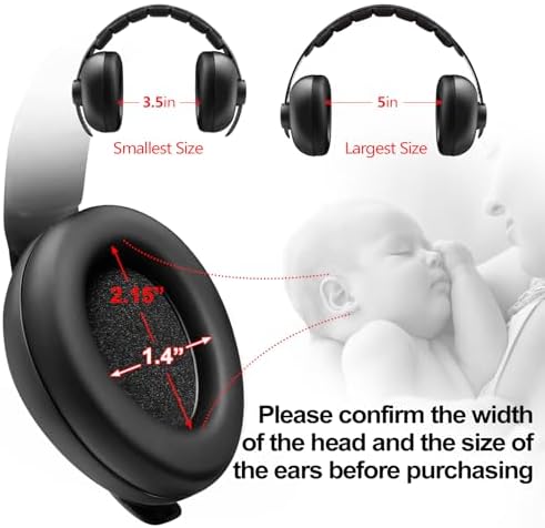 BBTKCARE Baby Headphones Noise Cancelling Headphones for Babies for 3 Months to 3 Years (Black) — view 4