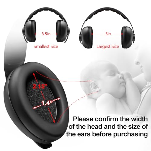 BBTKCARE Baby Headphones Noise Cancelling Headphones for Babies for 3 Months to 3 Years (Black) - Thumbnail 5