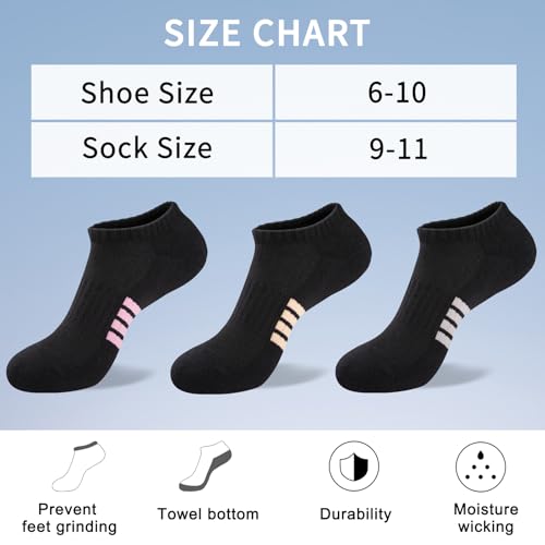 eallco 8 Pairs Ankle Socks for Women Running Athletic Cotton Low Cut Socks Cushioned2
