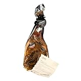 Iberico Ham de Bellota Leg Cured for 24 Months, Between 20-25 Servings, 10-12 lbs from Fermin Plus Ham Holder and Iberico Ham Knife…