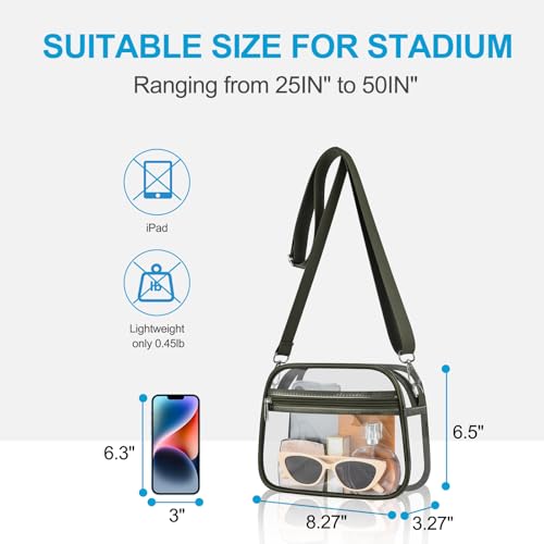 Image of Clear Bag for Stadium Events - Stadium Approved Small Mini Clear Purse, Women's Top-Handle Handbags for Sports Concerts