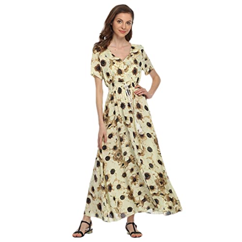 Robe d'été bohème anti-chaleur fluide et fleurie pour valoriser la taille XL