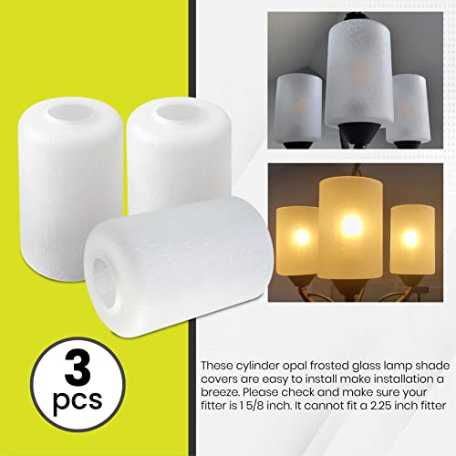 Image of Bubble glass lamp Shade, 3 Packs seeded glass shade replacement Frosted white cylinder for pendant light fixture table lamps chandelier 1 inch 5 /8 fitter