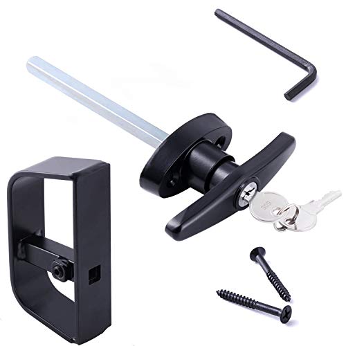 Flash Deals - 50% OFF T-Handle Lock Set, Shed Door Lock with 2 Keys, 4-1/2" Stem for Shed, Barn, Playhouse & Chicken Coop Door Lock