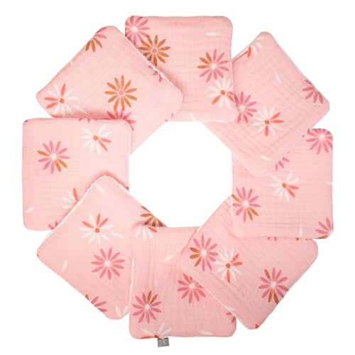 Lingettes bébé lavables SEVIRA KIDS x8 Rosella coton 10x10 cm