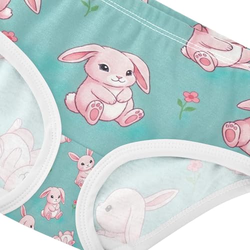 Panties for Girls, Cute Pink Rabbits Ears Teal Toddler Panties, Cotton Underwear Girls, 2T–8 Years 5