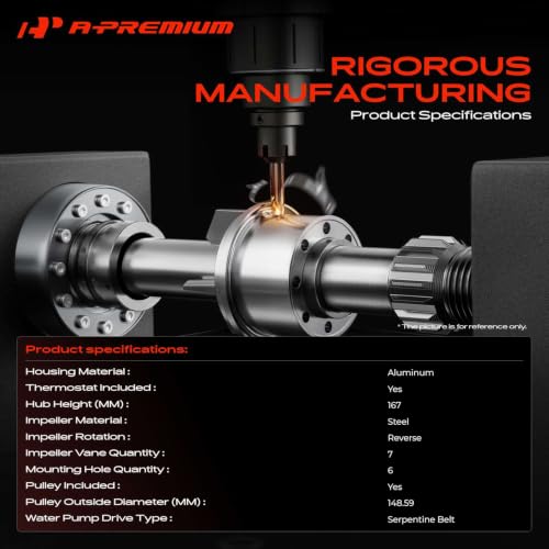A-Premium AW5104 Water Pump with Thermostat and Gaskets for GM 4.8L, 5.3L and 6.0L V8 - Image 4